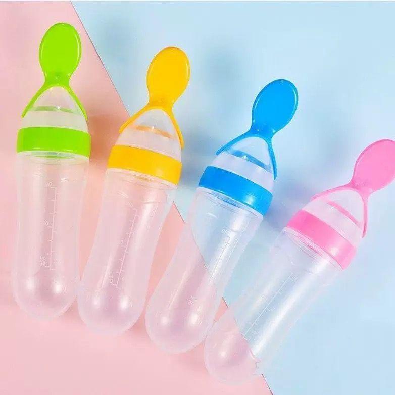 Baby Silicone Squeeze Spoon Feeder