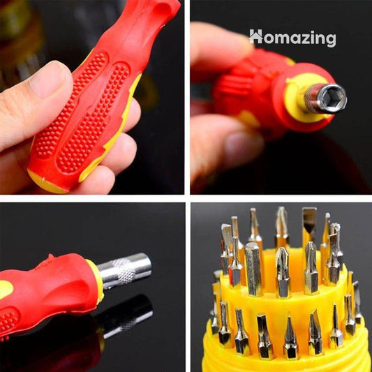 31 Pcs Portable Screwdriver Set ABS Plastic Multicolor 🔧