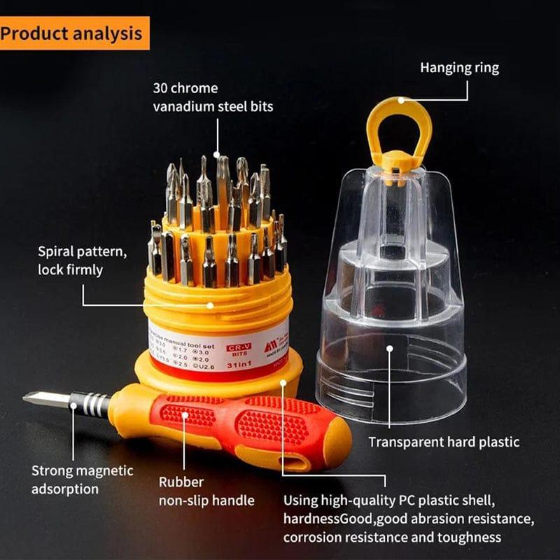 31 Pcs Portable Screwdriver Set ABS Plastic Multicolor 🔧