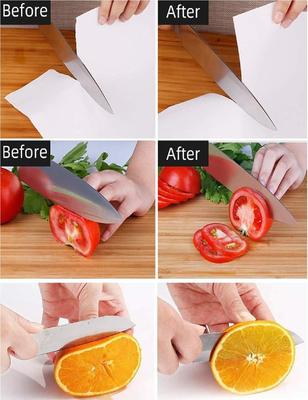 3-in-1 Knife Sharpener Stainless Steel Black Red 🔪✨